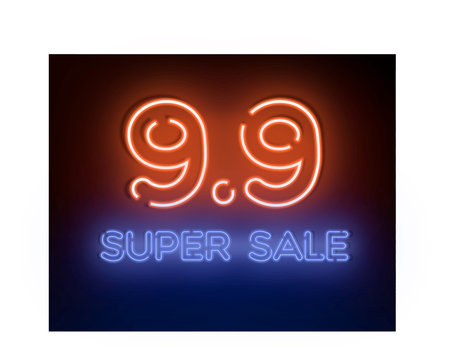 9.9 super sale template vector