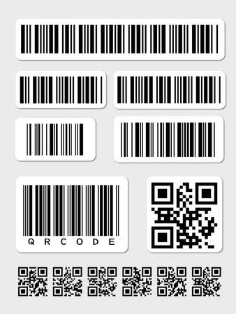 Barcode and QR Code collection free vector.のイラスト素材