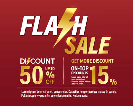 Flash sale banner and discount templateのイラスト素材