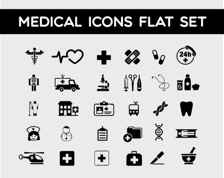 Medical icons flat setのイラスト素材