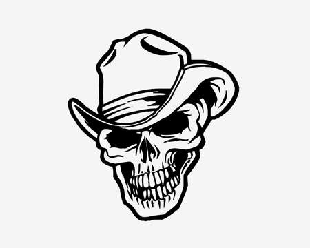 Vintage human skull conceptのイラスト素材