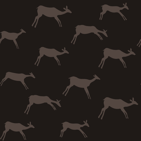 Dark colour seamless Deer patternのイラスト素材