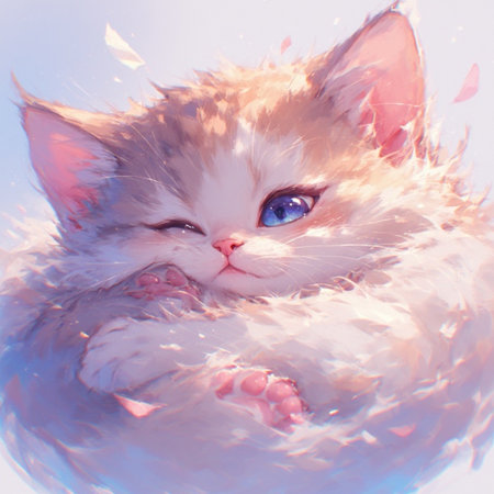 Cute cat animal illustration imageの素材