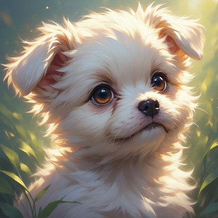 Cute puppy animal illustration imageの素材