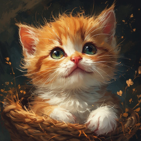 Cute cat animal illustration imageの素材