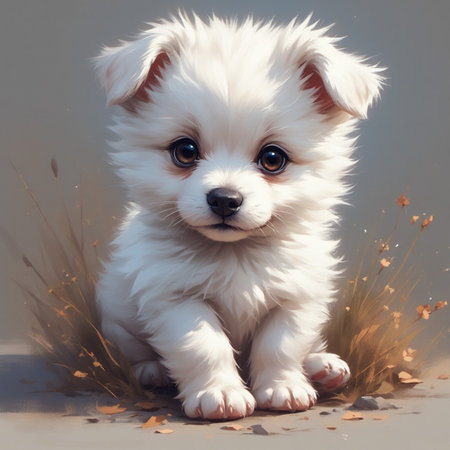 Cute puppy animal illustration imageの素材