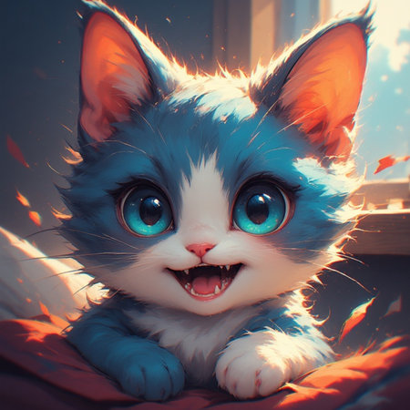 Cute cat animal illustration imageの素材