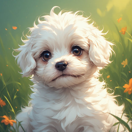 Cute puppy animal illustration imageの素材