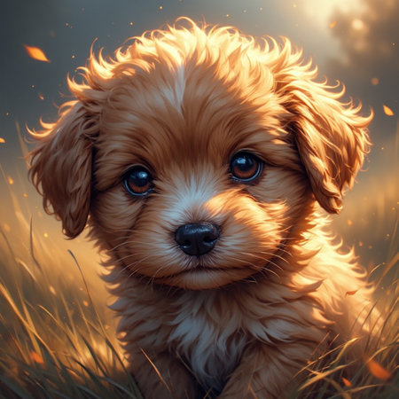 Cute puppy animal illustration imageの素材