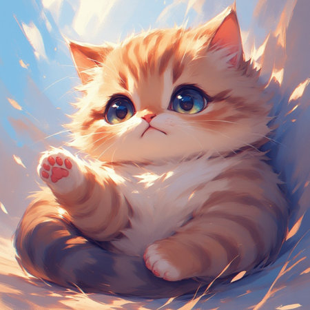 Cute cat animal illustration imageの素材