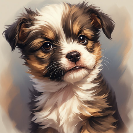 Cute puppy animal illustration imageの素材