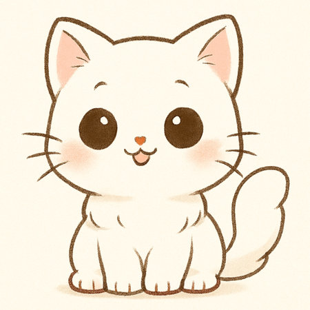 Cute cat animal illustration imageの素材