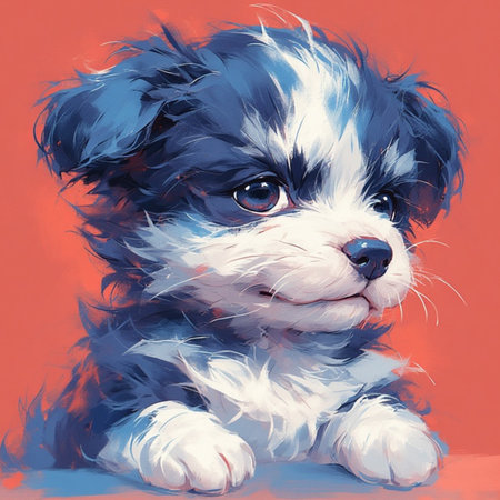 Cute puppy animal illustration imageの素材