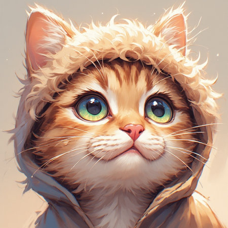 Cute cat animal illustration imageの素材