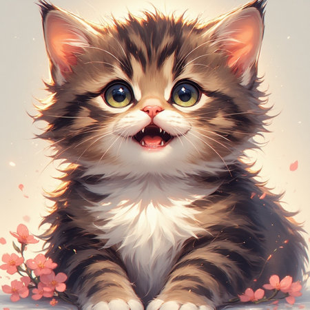 Cute cat animal illustration imageの素材