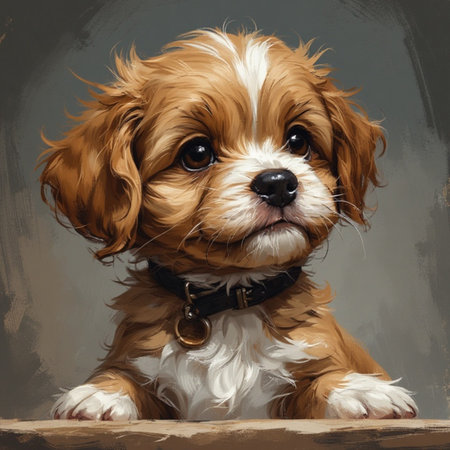 Cute puppy animal illustration imageの素材