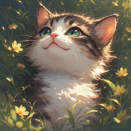 Cute cat animal illustration imageの素材