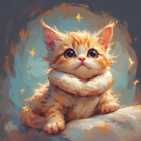 Cute cat animal illustration imageの素材