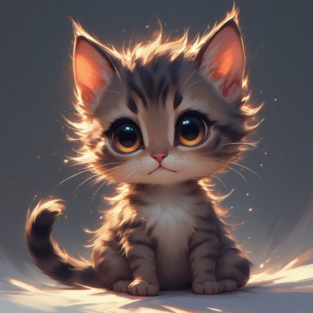 Cute cat animal illustration imageの素材