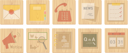 wood board iconsのイラスト素材