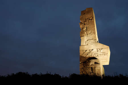 Westerplatte famous memorial monument in gdansk, Danzig, Poland, Second World Warのeditorial素材