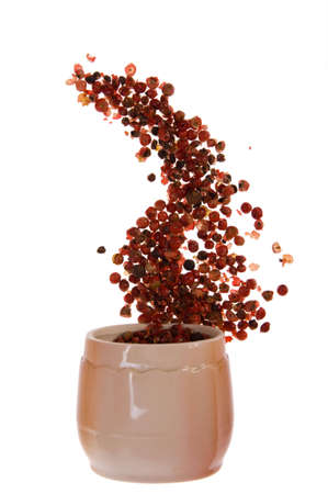 red pepper and box isolatedの写真素材