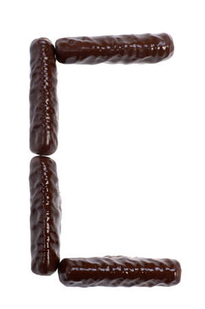 number, figure -  chocolate sticks isolated on whiteの写真素材