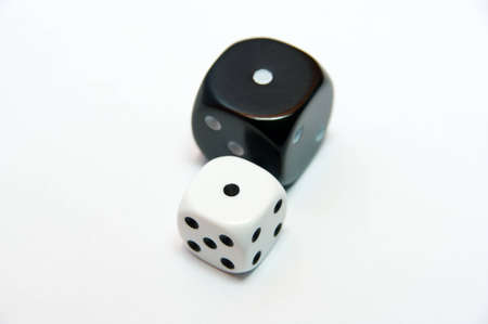 two black and white Diceの写真素材