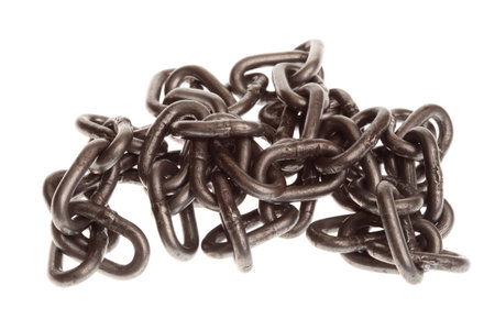 Rusty chain isolated on white 