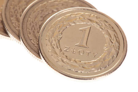 polish money - zloty isolated on white background の写真素材