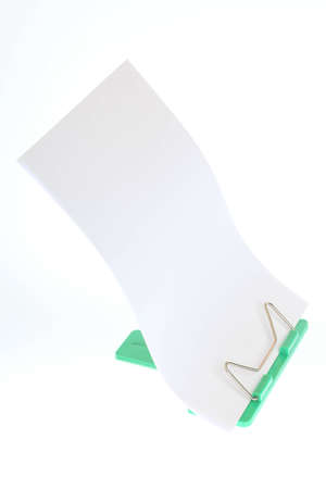 Flipchart on easel card holder with blank whiteの写真素材