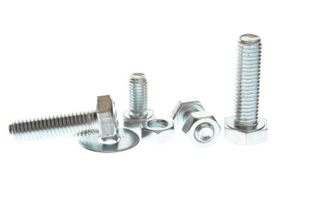 Nut and bolt isolated on white background