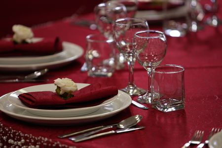 Banquet table with very shallow DOF の写真素材