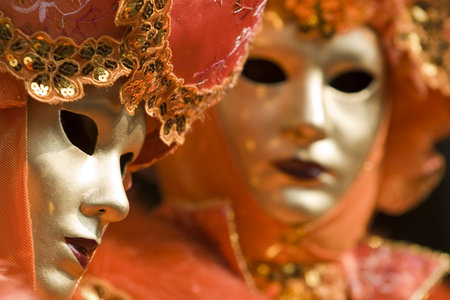 Professional masks I've seen during the carnival held in Venice in Italy, February 2009.の写真素材