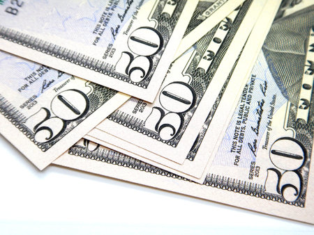 Money, Fifty US Dollar Banknotes