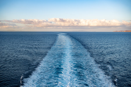 blur in philippines a view from boat and the pacific ocean backgroundの写真素材