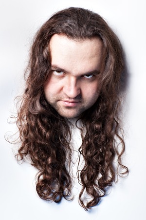 The head of a man with a an offended expression.の写真素材