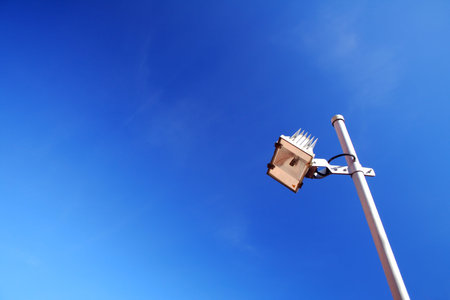 small reflector with the blue sky in the background