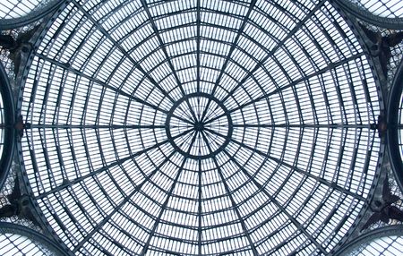 glass roof of the Galleria Umberto I in Napoli, Italyの写真素材