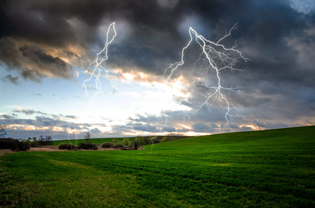 sunset and storm background