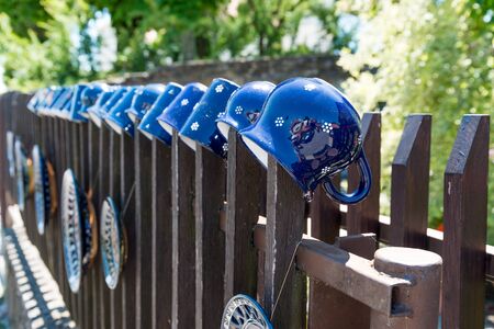Hungarian handmade ceramics in the village Tihanyの写真素材