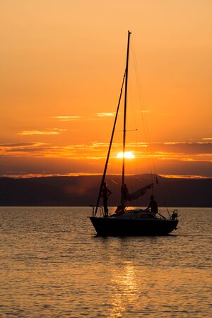 sunset at Balatonの写真素材