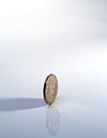 side of silver coin and the shardowの写真素材