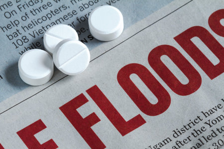 pill put on newspaper