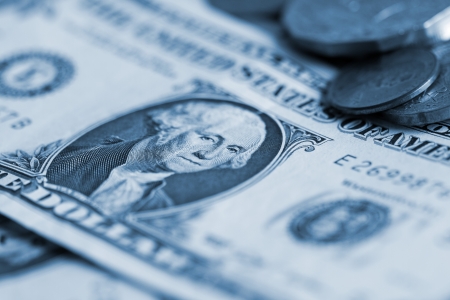 dollar money and coin closse upの写真素材