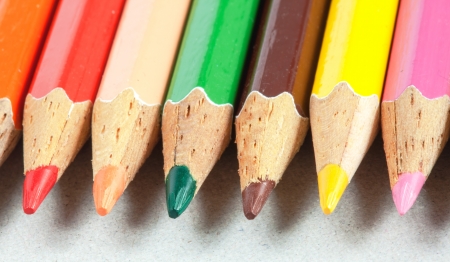 colored pencil in package close upの写真素材