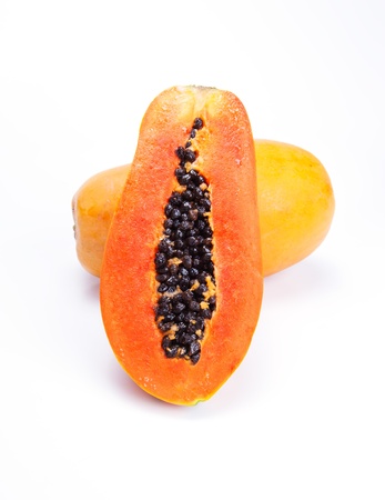 cut ripen papayaの写真素材