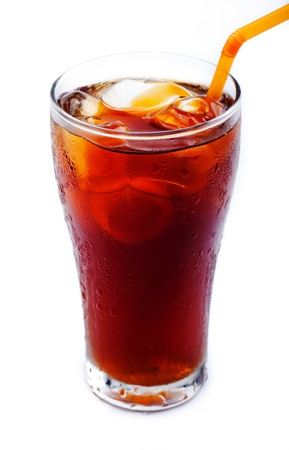 cold soft drink on white backgroundの写真素材