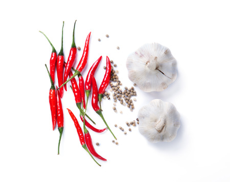 chili,garlic,pepper ingredents の写真素材