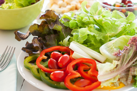 fresh vegetable for salad recipeの写真素材
